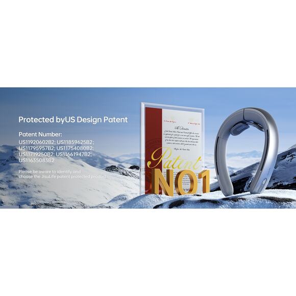 JISULIFE 100 Speeds Portable Neck Fan Bladeless Wearable Cooling Fan 5000mAh LED - Picture 2 of 15